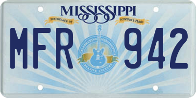 MS license plate MFR942