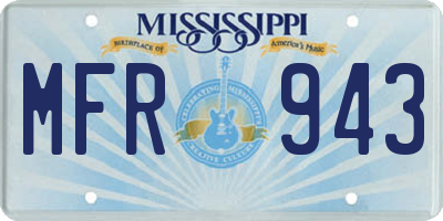 MS license plate MFR943