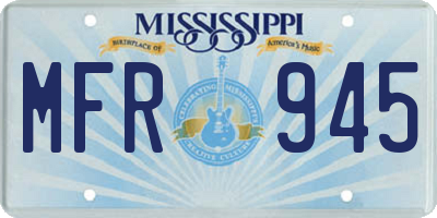 MS license plate MFR945