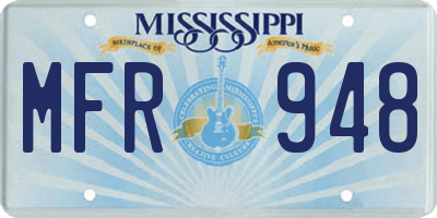 MS license plate MFR948