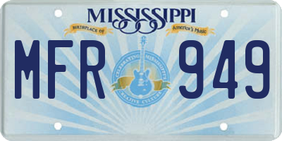 MS license plate MFR949