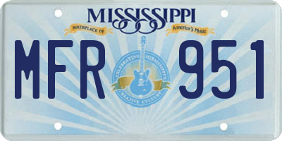 MS license plate MFR951