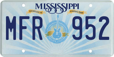 MS license plate MFR952
