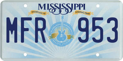 MS license plate MFR953