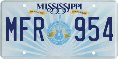 MS license plate MFR954