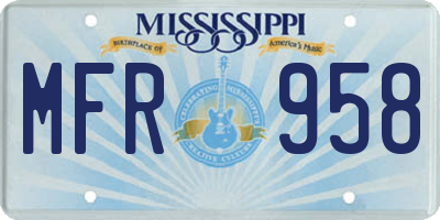 MS license plate MFR958
