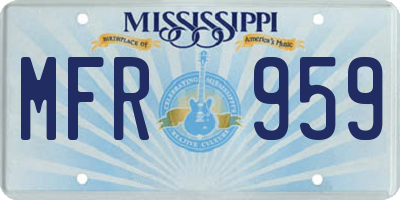 MS license plate MFR959