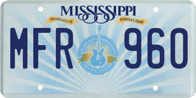 MS license plate MFR960