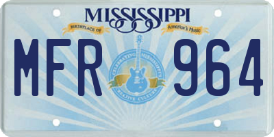 MS license plate MFR964