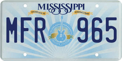 MS license plate MFR965