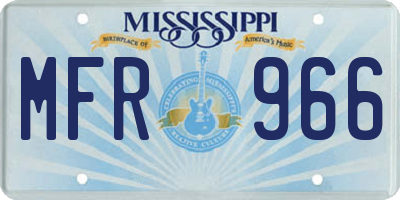 MS license plate MFR966
