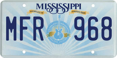 MS license plate MFR968