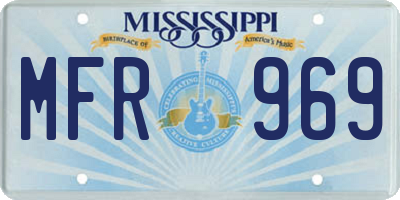 MS license plate MFR969