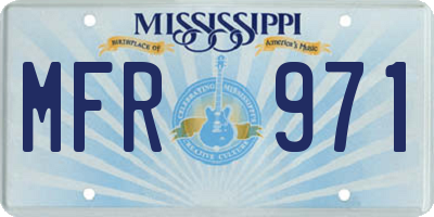 MS license plate MFR971