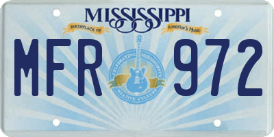 MS license plate MFR972
