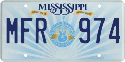 MS license plate MFR974