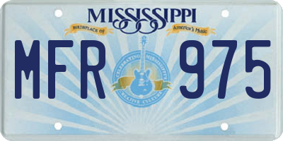 MS license plate MFR975