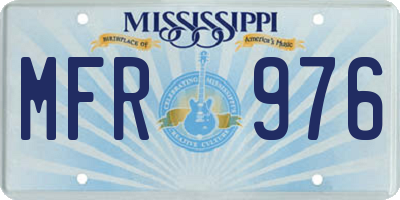 MS license plate MFR976