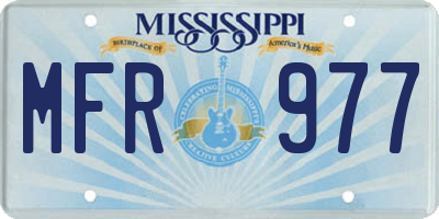 MS license plate MFR977