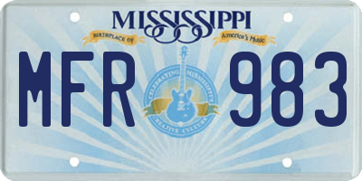 MS license plate MFR983