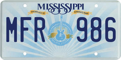MS license plate MFR986