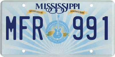 MS license plate MFR991
