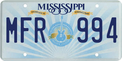 MS license plate MFR994