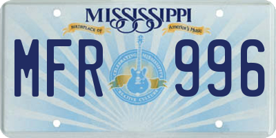 MS license plate MFR996
