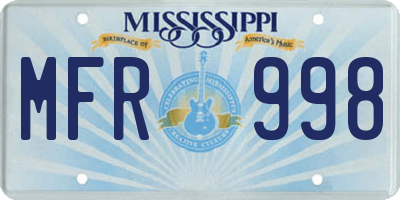 MS license plate MFR998