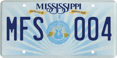 MS license plate MFS004
