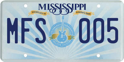 MS license plate MFS005