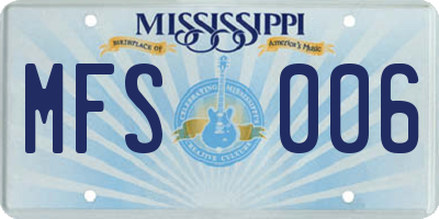 MS license plate MFS006