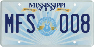 MS license plate MFS008