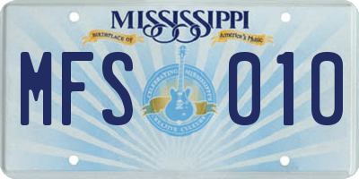 MS license plate MFS010