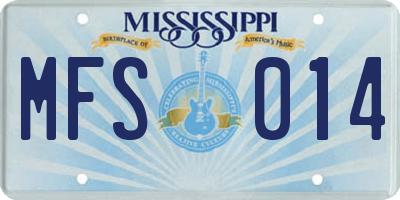 MS license plate MFS014