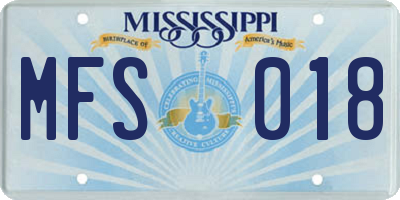 MS license plate MFS018