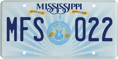 MS license plate MFS022