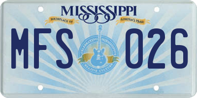 MS license plate MFS026
