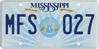 MS license plate MFS027