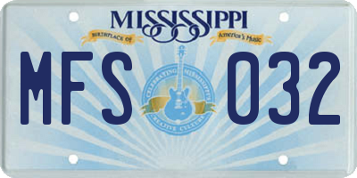 MS license plate MFS032