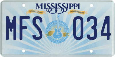 MS license plate MFS034