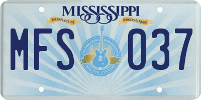 MS license plate MFS037