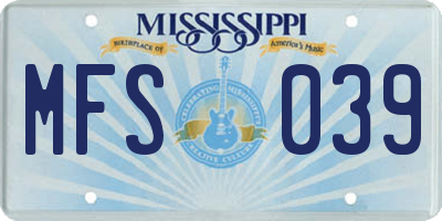 MS license plate MFS039