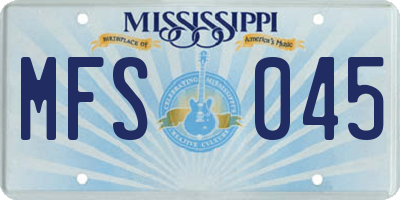 MS license plate MFS045