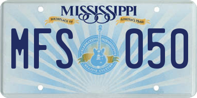 MS license plate MFS050