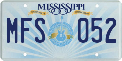 MS license plate MFS052