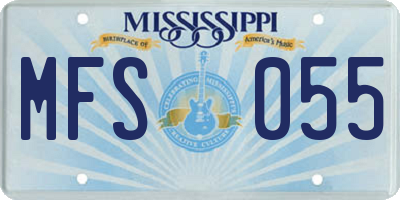 MS license plate MFS055
