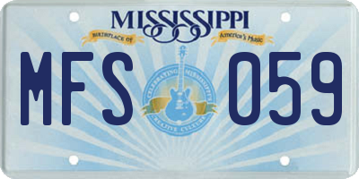 MS license plate MFS059