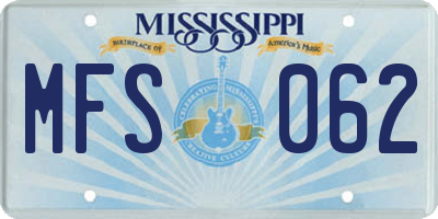 MS license plate MFS062