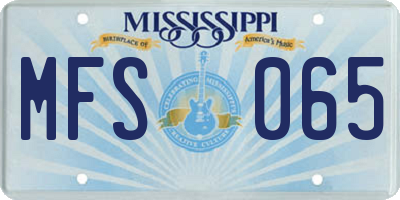 MS license plate MFS065